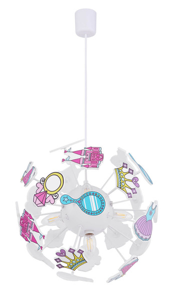 Globo Lurra E14 Hängeleuchte 4-fach 40W Weiß Ø35cm 15734