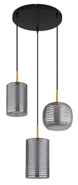 Globo LED Pendelleuchte Lampigna 27W warmweiss Schwarz matt Metall Glas Ø50cm
