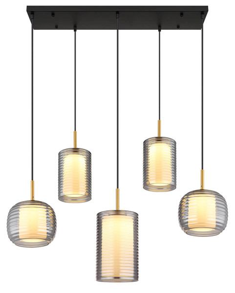 Globo Lampigna LED Hängeleuchte 40W Warmweiß Schwarz Matt, Metall 150cm 15740-5