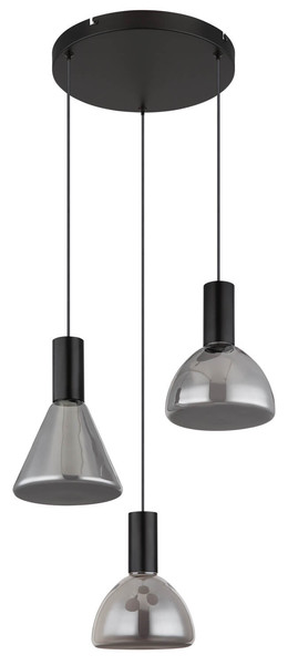 Globo Labora LED Hängeleuchte 21W Warmweiß Schwarz Matt, Metall 150cm 15741-3