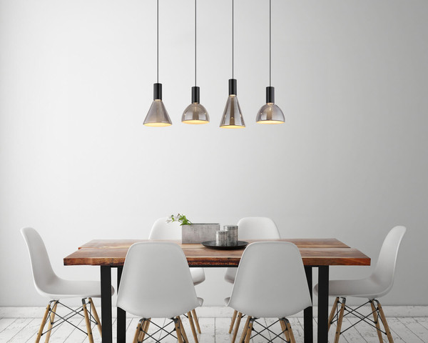 Globo Labora LED Hängeleuchte 29W Warmweiß Schwarz Matt, Metall 150cm 15741-4