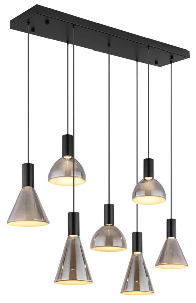 Globo Labora LED Hängeleuchte 51W Warmweiß Schwarz Matt, Metall 150cm 15741-7