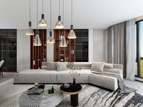 Globo Labora LED Hängeleuchte 51W Warmweiß Schwarz Matt, Metall 150cm 15741-7