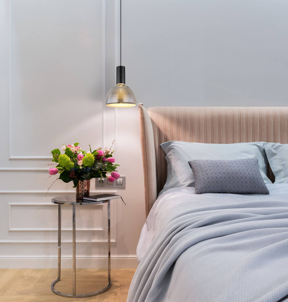 Globo Labora LED Hängeleuchte 8W Warmweiß Schwarz Matt, Metall Ø17cm 15741H1