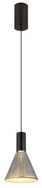 Globo Labora LED Hängeleuchte 8W Warmweiß Schwarz Matt, Metall Ø17cm 15741H