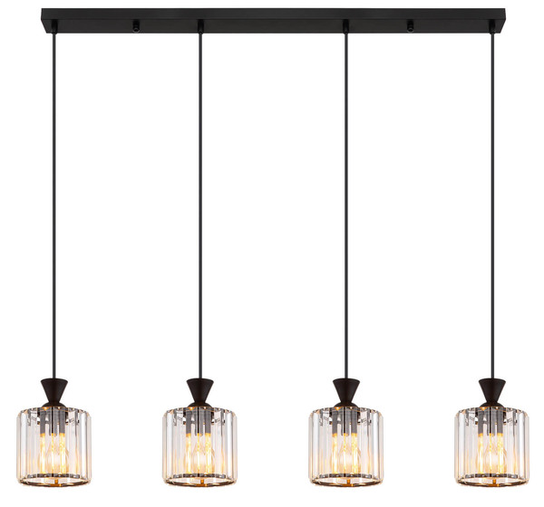 Globo Jordana E27 Hängeleuchte 4-fach 60W Schwarz Matt, Metall Ø13cm 15742-4