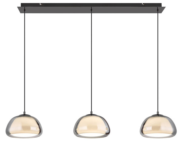 Globo Avila LED Hängeleuchte 35W CCT Schwarz-Chrom, Metall Fernbedienung Nachtlicht Memoryfunktion Ø25cm 15743-3HL