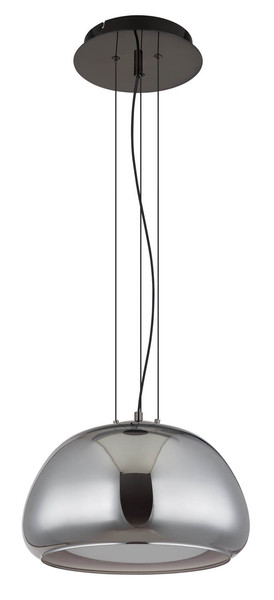 Globo Avila LED Hängeleuchte 24W CCT Schwarz-Chrom, Metall Fernbedienung Nachtlicht Memoryfunktion Ø38cm 15743H1L
