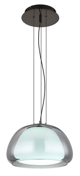 Globo Avila LED Hängeleuchte 24W CCT Schwarz-Chrom, Metall Fernbedienung Nachtlicht Memoryfunktion Ø38cm 15743H1L