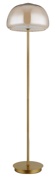 Globo LED Stehleuchte Avila 25W dimmbar Fernbedienung CCT warm-/tageslichtweiss Goldfarben gebürstet amber Metall Glas 150cm