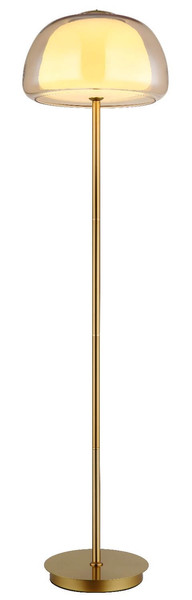 Globo LED Stehleuchte Avila 25W dimmbar Fernbedienung CCT warm-/tageslichtweiss Goldfarben gebürstet amber Metall Glas 150cm
