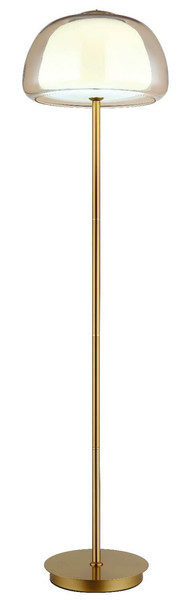 Globo LED Stehleuchte Avila 25W dimmbar Fernbedienung CCT warm-/tageslichtweiss Goldfarben gebürstet amber Metall Glas 150cm