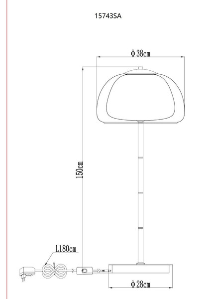 Globo LED Stehleuchte Avila 25W dimmbar Fernbedienung CCT warm-/tageslichtweiss Goldfarben gebürstet amber Metall Glas 150cm