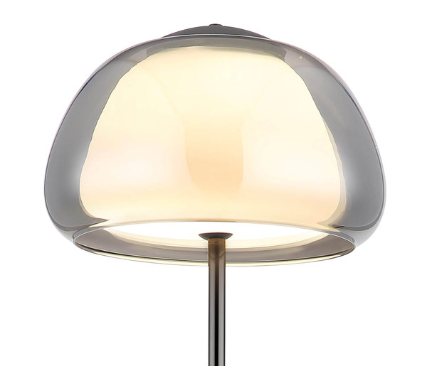 Globo LED Stehleuchte Avila 25W dimmbar Fernbedienung CCT warm-/tageslichtweiss Schwarz-chrom rauchfarben Metall Glas 150cm