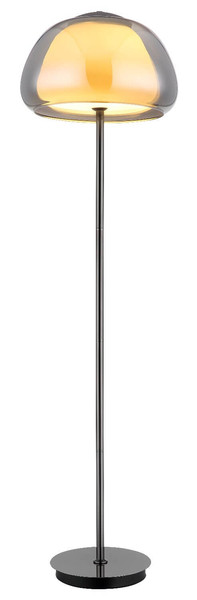 Globo LED Stehleuchte Avila 25W dimmbar Fernbedienung CCT warm-/tageslichtweiss Schwarz-chrom rauchfarben Metall Glas 150cm