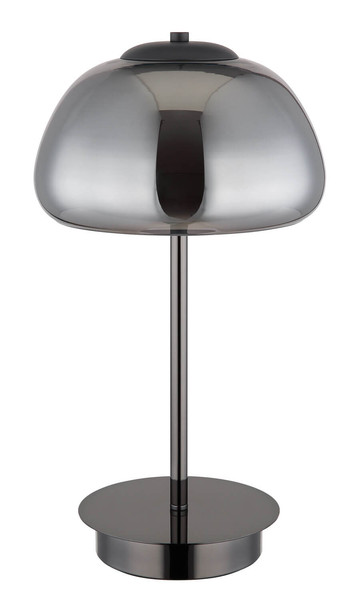 Globo Avila LED Tischleuchte 12W CCT Schwarz-Chrom, Metall Fernbedienung Nachtlicht Memoryfunktion Ø25cm 15743TL