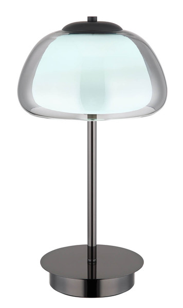 Globo Avila LED Tischleuchte 12W CCT Schwarz-Chrom, Metall Fernbedienung Nachtlicht Memoryfunktion Ø25cm 15743TL