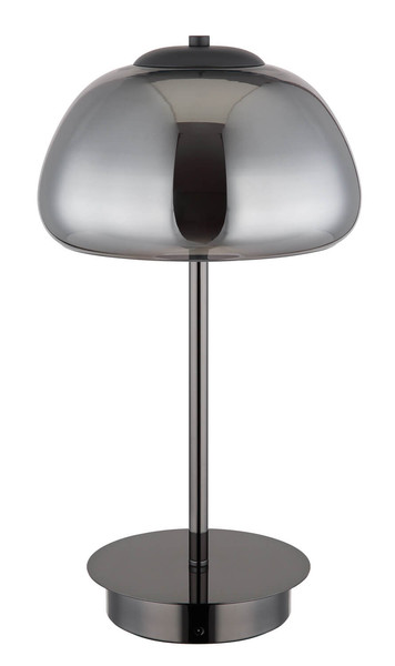 Globo Avila LED Tischleuchte 12W CCT Schwarz-Chrom, Metall Fernbedienung Nachtlicht Memoryfunktion Ø25cm 15743TL