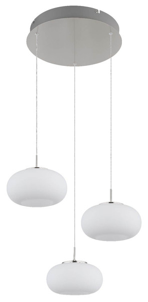 Globo LED Pendelleuchte Quintara 18W warmweiss Nickel matt Metall Glas Ø49cm