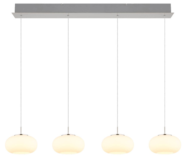 Globo LED Pendelleuchte Quintara 24W warmweiss Nickel matt Metall Glas 150x110cm