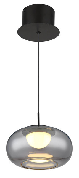 Globo Quintara LED Hängeleuchte 6W Warmweiß Schwarz Matt, Metall Ø20cm 15744H