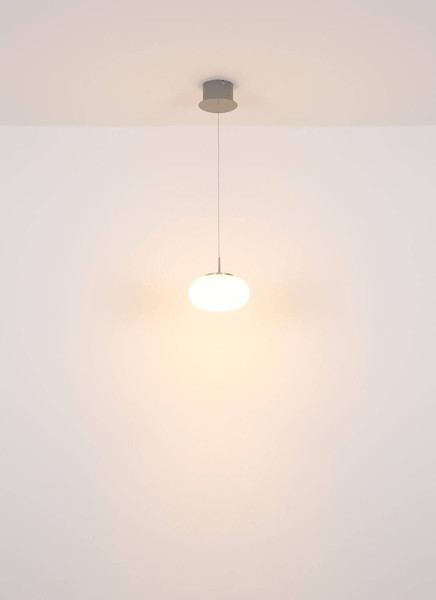 Globo LED Pendelleuchte Quintara 6W warmweiss Nickel matt Metall Glas Ø20cm