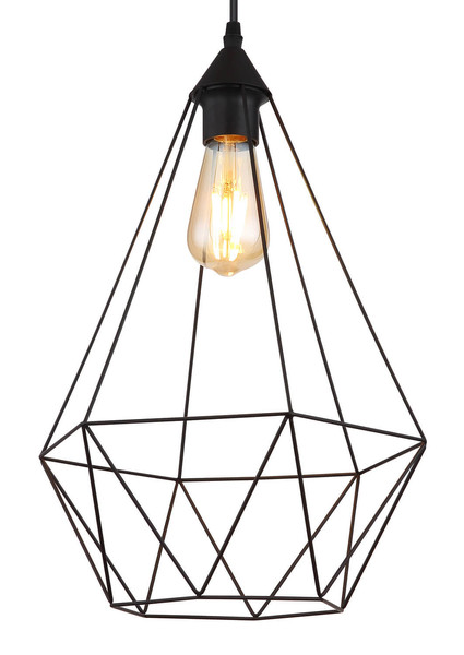 Globo Zachary E27 Hängeleuchte 60W Schwarz Matt, Metall Ø30cm 15745H1