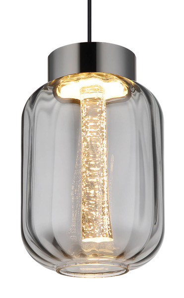 Globo Fluoro LED Hängeleuchte 8W Warmweiß Schwarz Matt, Metall Ø15cm 15746