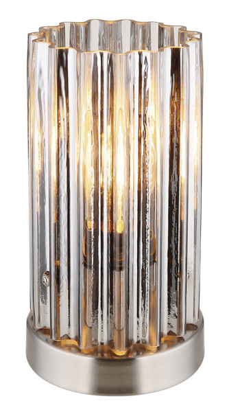 Globo Cayden E27 Tischleuchte 40W Nickel Matt, Metall Ø11,5cm 15747T