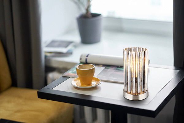 Globo Cayden E27 Tischleuchte 40W Nickel Matt, Metall Ø11,5cm 15747T