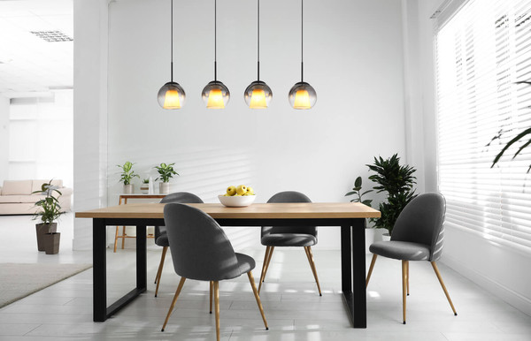 Globo Barry E27 Hängeleuchte 4-fach 40W Schwarz Matt, Metall Ø18cm 15749-4H