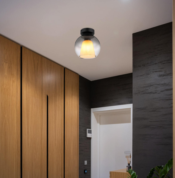 Globo Barry E27 Deckenleuchte 40W Schwarz Matt, Metall Ø18cm 15749D