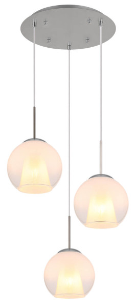 Globo Barry E27 Hängeleuchte 3-fach 40W Nickel Matt, Metall Ø20cm 15749N-3H