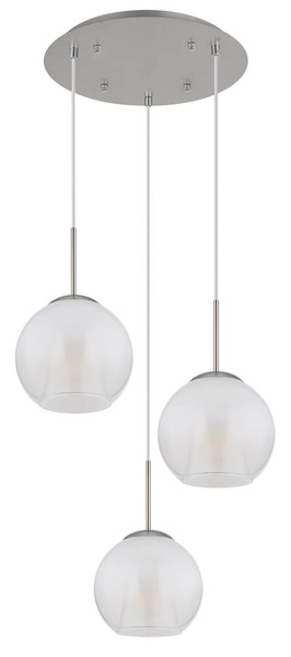 Globo Barry E27 Hängeleuchte 3-fach 40W Nickel Matt, Metall Ø20cm 15749N-3H