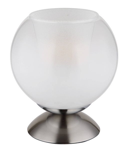 Globo Barry E27 Tischleuchte 40W Nickel Matt, Metall Ø18cm 15749NT