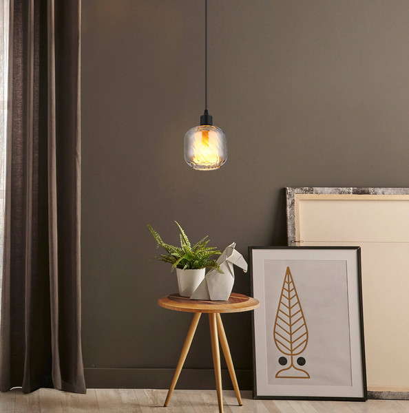 Globo Xia E27 Hängeleuchte 25W Schwarz Matt, Metall Ø14cm 15754H