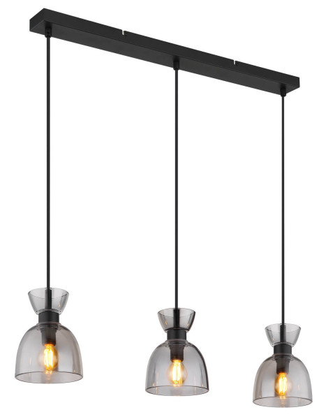 Globo Massey E14 Hängeleuchte 3-fach 40W Schwarz Matt, Metall Ø13cm 15769S-3