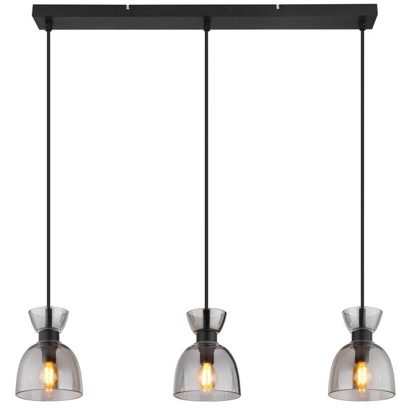 Globo Massey E14 Hängeleuchte 3-fach 40W Schwarz Matt, Metall Ø13cm 15769S-3