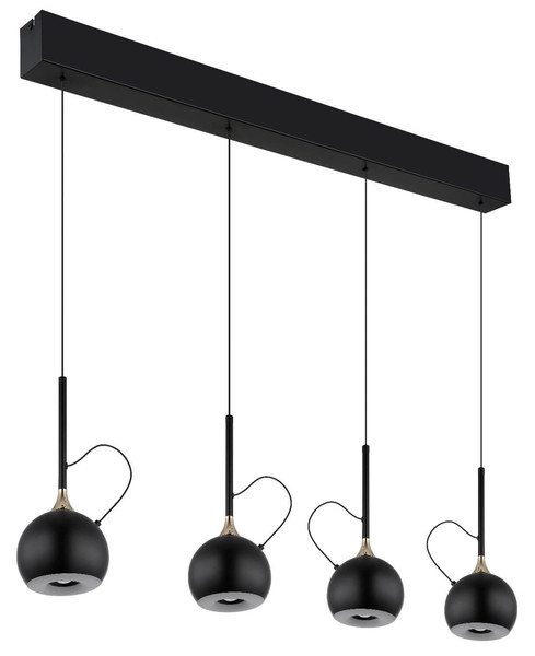 Globo LED Pendelleuchte Donovan 40W warmweiss Schwarz matt goldfarben Metall 150x93cm