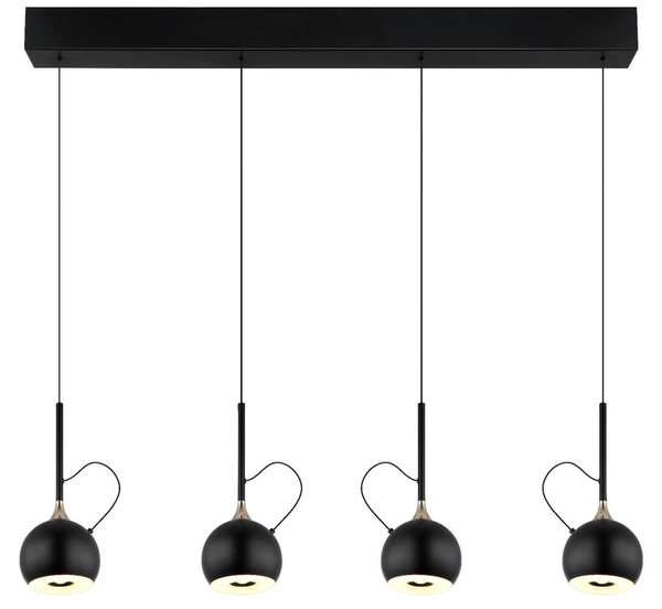 Globo LED Pendelleuchte Donovan 40W warmweiss Schwarz matt goldfarben Metall 150x93cm