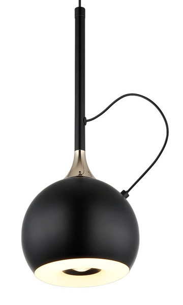 Globo LED Pendelleuchte Donovan 10W warmweiss Schwarz matt goldfarben Metall Ø12cm