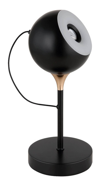 Globo LED Tischleuchte Donovan 10W warmweiss Schwarz matt goldfarben Metall Ø13cm