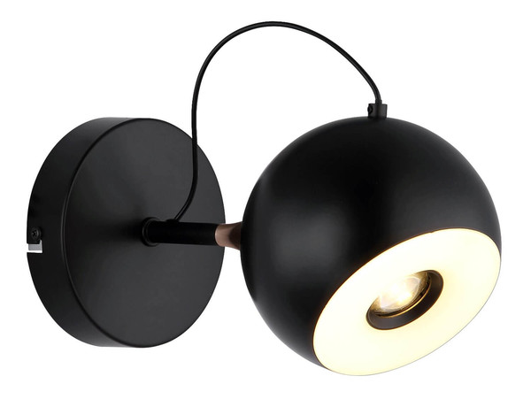 Globo LED Wandleuchte Donovan 10W warmweiss Schwarz matt goldfarben Metall Ø12cm