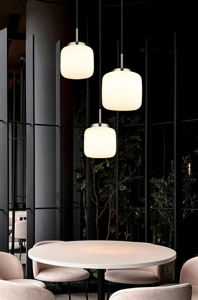 Globo Kladora E27 Hängeleuchte 3-fach 10W Nickel Matt, Metall Ø20cm 15772-3HR