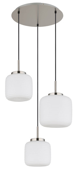 Globo Kladora E27 Hängeleuchte 3-fach 10W Nickel Matt, Metall Ø20cm 15772-3HR