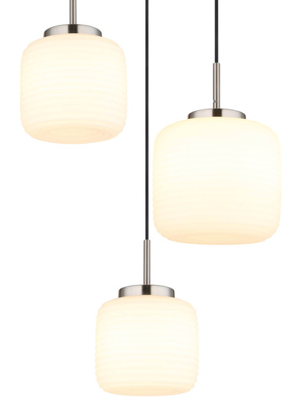 Globo Kladora E27 Hängeleuchte 3-fach 10W Nickel Matt, Metall Ø20cm 15772-3HR