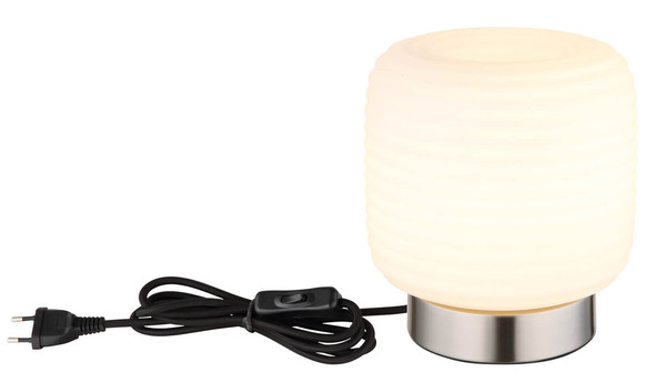 Globo Kladora E27 Tischleuchte 10W Nickel Matt, Metall Ø20cm 15772T