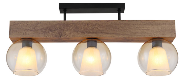 Globo Barry I E27 Deckenleuchte 3-fach 40W Schwarz Matt, Metall Ø18cm 15773-3D