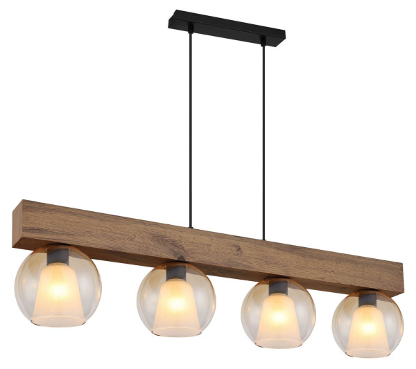 Globo Barry I E27 Hängeleuchte 4-fach 40W Schwarz Matt, Metall Ø18cm 15773-4H