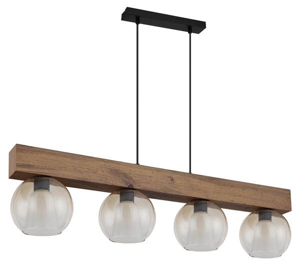 Globo Barry I E27 Hängeleuchte 4-fach 40W Schwarz Matt, Metall Ø18cm 15773-4H